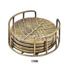 Juego de 6 posavasos de madera esmaltada pintada a mano - Product Image 3