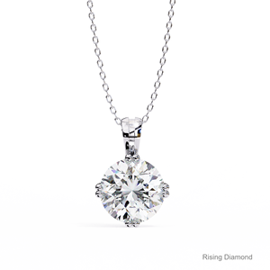 2.0 ct rond taille laboratoire cultivé diamant Solitaire pendentif or blanc pendentif cadeau d'anniversaire pour elle CVD diamant pendentifs et breloques - Product Image 1