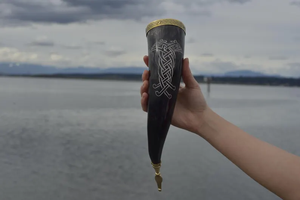 Soufflant Cornes Artisanat Décoration pour Viking Poli Style Noël Occasion par croissant artisanat - Product Image 4