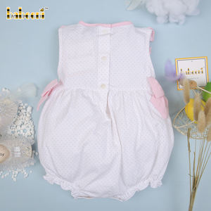 Mameluco bordado a mano con nudo francés para niña, pelele OEM ODM para bebé, fabricante al por mayor, BB2906 - Product Image 5