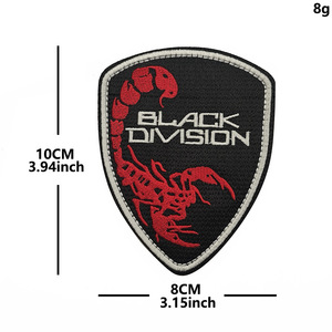 Écusson brodé double face en polyester noir, en forme de bouclier carré, motif <span class=keywords><strong>Escape</strong></span> From Black Division Black <span class=keywords><strong>Fox</strong></span> Squad, pour brassard - Product Image 6