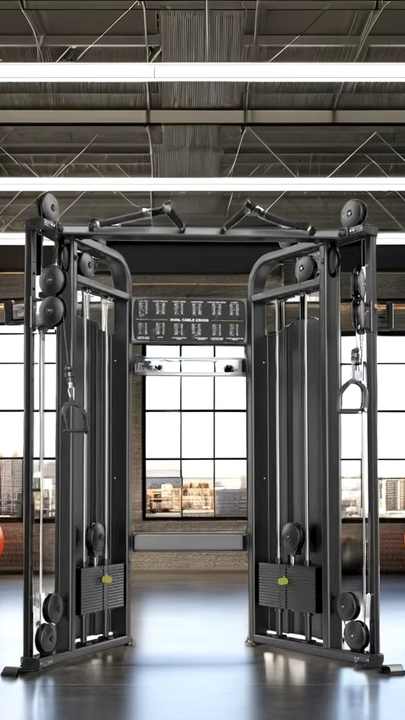 Steel Cable Crossover Chest Strength Trainer Rack Adjustable Pulley ...