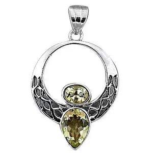 Colgante de Plata 925 con Gema de Citrino, Joyería Elegante para Mujer con Diseño de Gota de Agua en Oro Rosa, Colgantes con Baño de Rodio - Product Image 2