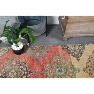 Alfombra turca Vintage de 31x10,8 pies, alfombra de tejido plano rojo y Beige, patrón de retazos para decoración de sala de estar, Material de lana de látex - Product Image 5