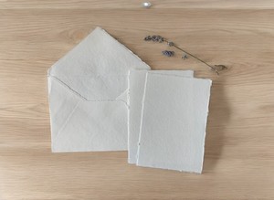 Chiffon de coton blanc Deckle-Edge papier fait à la main papier aquarelle blanc traditionnel - Product Image 2