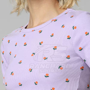 Crop top pour femme en coton, séchage rapide, design personnalisé, nouvelle arrivée, manches courtes, crop top pour femme - Product Image 6