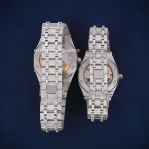 Relojes elegantes y de lujo para parejas, relojes automáticos de acero inoxidable con diamantes Moissanite, relojes lujosos - Product Image 5