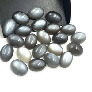 หินมูนสโตนสีเทาธรรมชาติพลอยรูปวงรีทรงหลวม16ชิ้น102CT 10X14มม. รักษาด้วยความร้อนสำหรับแหวนเครื่องประดับ - Product Image 3