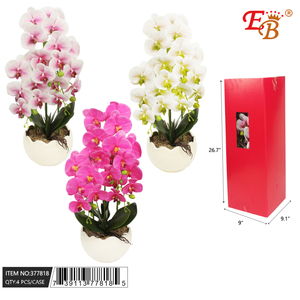 9 \ "x9.1 \" x26.7 \ "realistico orchidea fiore di alta qualità Faux 5 teste per i ristoranti di san valentino laurea del ringraziamento gratis - Product Image 1