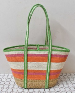 กระเป๋าช้อปปิ้งผู้หญิงแบบใช้ซ้ำได้ ดีไซน์ใหม่หลากสี คุณภาพสูง ผลิตจากปอกระเจาและหญ้าทะเล พร้อมหูหิ้วยาวจากปอกระเจา ได้รับการรับรองมาตรฐาน BSCI จากบังกลาเทศ - Product Image 2