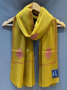 Stylish Women's Beautiful Kashmiri <b>Shawl</b> Warm Winter Wool Fabric with Floral Embroidery Solid Pattern Made of Cashmere - Product Image 1