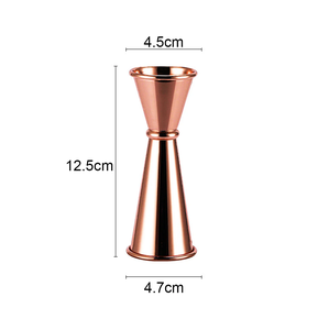 Jigger en verre élégant cuivre Cocktail Jigger haut en verre Design pour les ustensiles de cuisine Hôtel et bars utilisés - Product Image 4