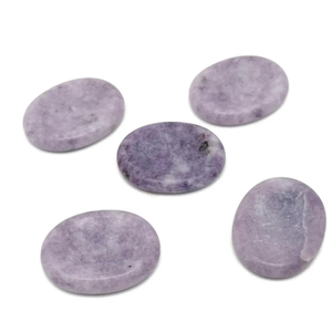 Lapidolite Crystals Worry <b>Stones</b> Handmade <b>Natural</b> Pocket Healing <b>Stones</b> for Meditation and Stress Relief Wholesale Supply - Product Image 1