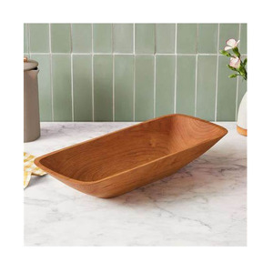 Rectángulo con acabado Natural de la mejor calidad Superior, diseño atractivo, tazón de masa de madera con Mango, tamaño personalizado, ensalada de frutas oblonga - Product Image 6