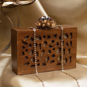 Bolso de Mano de Madera de Primera Calidad al por Mayor, Elegante y Moderno, con Cremallera y Bordado para Bodas, de la India - Product Image 2