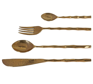 Juego de cubiertos de latón macizo de 4 para cocina, hogar, hotel, acero espejado a precio razonable, juego de cubiertos para Cena - Product Image 4