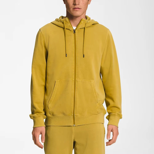 Sudadera con capucha de manga larga con cremallera para hombre, tejido de algodón suave, muy transpirable, talla grande, servicio al por mayor, 2025 - Product Image 1