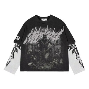 Acid Wash T Shirts Full Sleeve <b>Men</b> Double Layer Long Sleeve T Shirt Good Quality Double Layer T-Shirt for <b>Men</b> Long Sleeve - Product Image 6