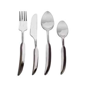 Juego de cubiertos duradero de 5 piezas, acero inoxidable verde/plateado, asas de plástico, cubiertos modernos - Product Image 3