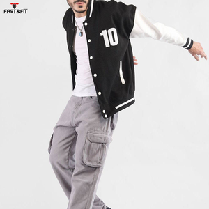 Haute qualité personnalisé mode broderie Patch toile hiver Varsity Bomber veste Logo personnalisé avant coupe-vent respirant unisexe - Product Image 4