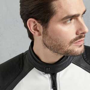 Veste de motard en cuir pour homme avec col montant Grande personnalité Article classique et frais imperméable pour l'hiver Nouvelle arrivée - Product Image 6
