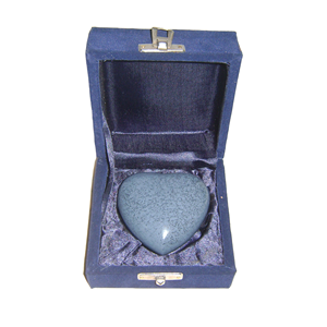 Blue Heart Top-Trending Cremation Urn Recuerdo de cenizas conmemorativas para adultos con caja de terciopelo hecha de metal - Product Image 2
