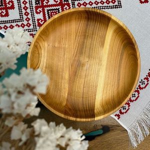 ENSEMBLE DE PLATS DE DÎNER EN BOIS FAIT À LA MAIN ALIMENTATION Assiette à dîner en bois moderne en bois de haute qualité Cadeau d'affaires - Product Image 6