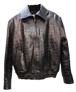 Veste pour homme en cuir véritable de mouton, veste en cuir de crocodile embossé, veste de motard, impression personnalisée, logo et design OEM - Product Image 5