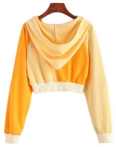 Top corto con capucha de la mejor calidad para mujer, Sudadera con capucha informal personalizada de algodón polar y motorista, Top corto para mujer, Sudadera con capucha para mujer 2026 - Product Image 3