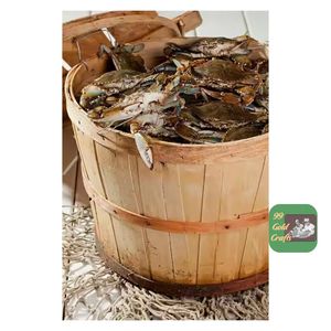 WHOLESALE WOODEN CRAB <b>BASKET</b> BUSHEL STYLE <b>WITH</b> METAL <b>HANDLE</b> FOR SEAFOOD PACKAGING HARVEST AND STORAGE - Product Image 5