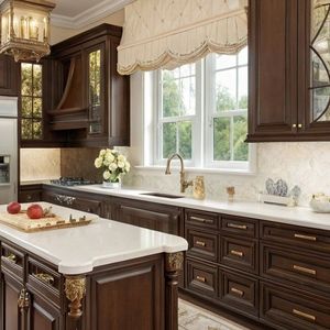 Contour d'armoire <span class=keywords><strong>de</strong></span> <span class=keywords><strong>cuisine</strong></span> en bois massif traité ignifuge <span class=keywords><strong>et</strong></span> résistant à la chaleur - Product Image 4