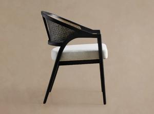 Modern Luxurious Hotel Dining <b>Chair</b> with Natural Rattan <b>Black</b> Finish for Home <b>Kitchen</b> Villa and Restaurant Use - Product Image 6
