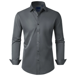 Chemises formelles de bureau de qualité supérieure pour hommes Conception personnalisée couleur unie douce Slim Fit chemises formelles confortables pour hommes de BD - Product Image 5