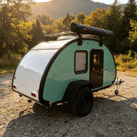 Caravane de camping en forme de larme entièrement équipée, légère, petite caravane de voyage tout-terrain, camping-car à vendre