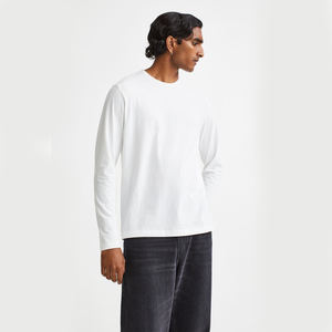 La mayoría de las camisetas casuales de moda de los hombres Jersey básico de manga larga de algodón con logotipo personalizado y tela de punto de diseño - Product Image 2