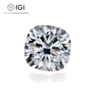 Anillos de novia con forma de cojín creados en laboratorio VS1 de alta calidad con diamantes sueltos certificados por IGI, joyería fina ética sostenible - Product Image 1