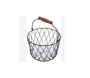 Couleur rouge élégant métal oeuf fil panier rentable cuisine décorative fer à la main conception de stockage - Product Image 5