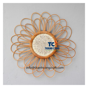 การตกแต่งเชิงนิเวศหวายธรรมชาติแบบแขวนติดผนังทำมือในเวียดนามสำหรับห้องนั่งเล่นห้องนอนหรือทางเข้า - Product Image 1