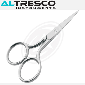 IRIS SCISSOR ใบมีดตรงพร้อมโลโก้ที่กำหนดเองกรรไกรสแตนเลสวงแหวนนิ้วขนาดใหญ่มีใบมีดหยักใบมีดล่าง - Product Image 6