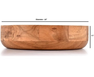 Hot Premium Fancy Modern Wooden Round Shaped Serving <b>Bowl</b> for Fruit <b>Dessert</b> Platter Tray Dish Kitchen Dining Fruit <b>Dessert</b> Snack - Product Image 2