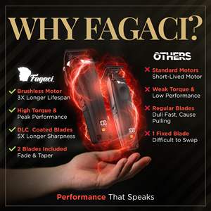 Tondeuse à cheveux et barbe électrique en acier inoxydable et céramique, 2500 mAh, rechargeable par USB, réglable et étanche pour usage domestique - Product Image 4