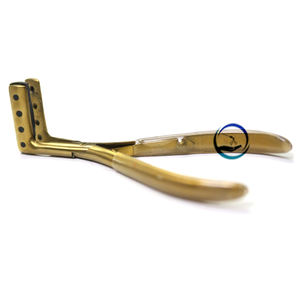 Alicates profesionales para extensiones de cabello dorados con agarre negro - Product Image 4