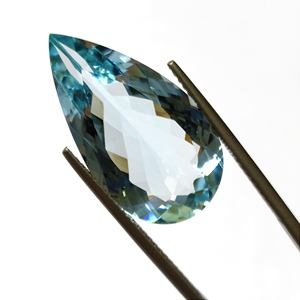 Piedra preciosa suelta Aguamarina facetada 20,79 quilates Color azul profundo Calibrado Forma de pera Aguamarina suelta natural por quilate - Product Image 2