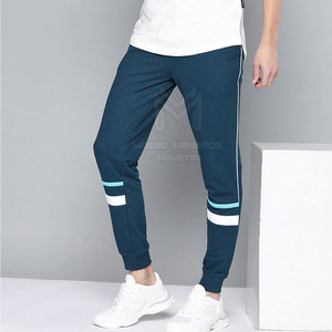 Haute qualité léger hommes pantalons de survêtement Pakistan toile tissu taille élastique fermeture taille moyenne droite motif uni teint - Product Image 5