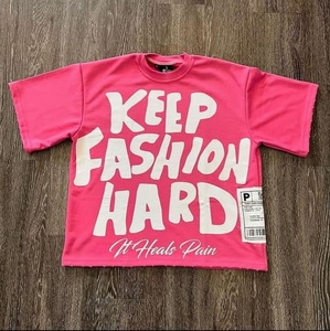 เสื้อยืดผ้าฝ้าย100% โอเวอร์ไซซ์สำหรับผู้ชายเสื้อสไตล์สตรีทแวร์คล้องไหล่คุณภาพพรีเมียมพิมพ์ลายหน้าจอทึบคอกลมเปล่าถัก - Product Image 1