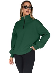 Nouveauté, vêtements décontractés à manches longues pour femmes, prix de gros, coton et polyester, sweat-shirts à demi-zip pour femmes, qualité supérieure, unisexe - Product Image 4