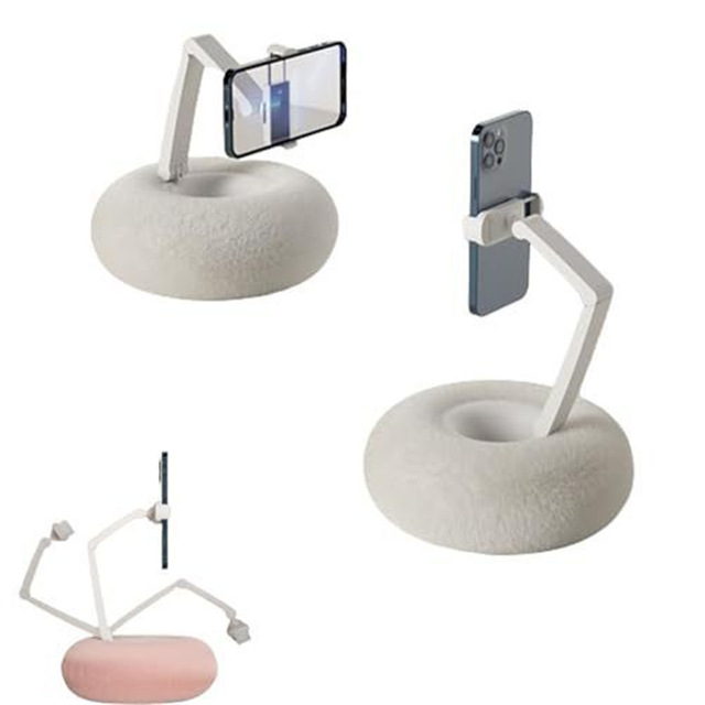 Upgraded ABS Phone Holder for Bed & Desk Dual Axis Arm 360 Adjustable Angle & Height Bowl Phone Pillow Stand