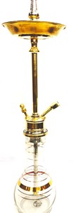 Luxury Egyptian Handmade Solid Brass Hookah | Farida Medium Size Traditional Shisha Pipe - Product Image 4