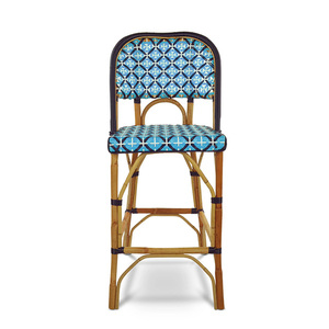 Bar Bistro Silla de comedor Aspecto de ratán natural Pizarra Hierro clásico Diámetro contemporáneo Ganador ciudad personal terroso zona de teca - Product Image 2