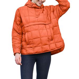 Chaqueta acolchada de gran tamaño para mujer, Jersey acolchado empacable, chaquetas de plumón, Abrigo acolchado de algodón ligero con capucha - Product Image 5